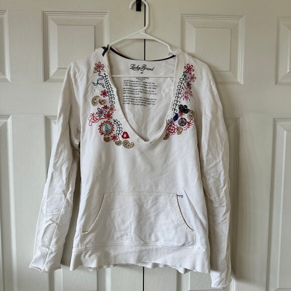 Lucky Brand Embroidered Sweatshirt XL - Picture 1 of 5